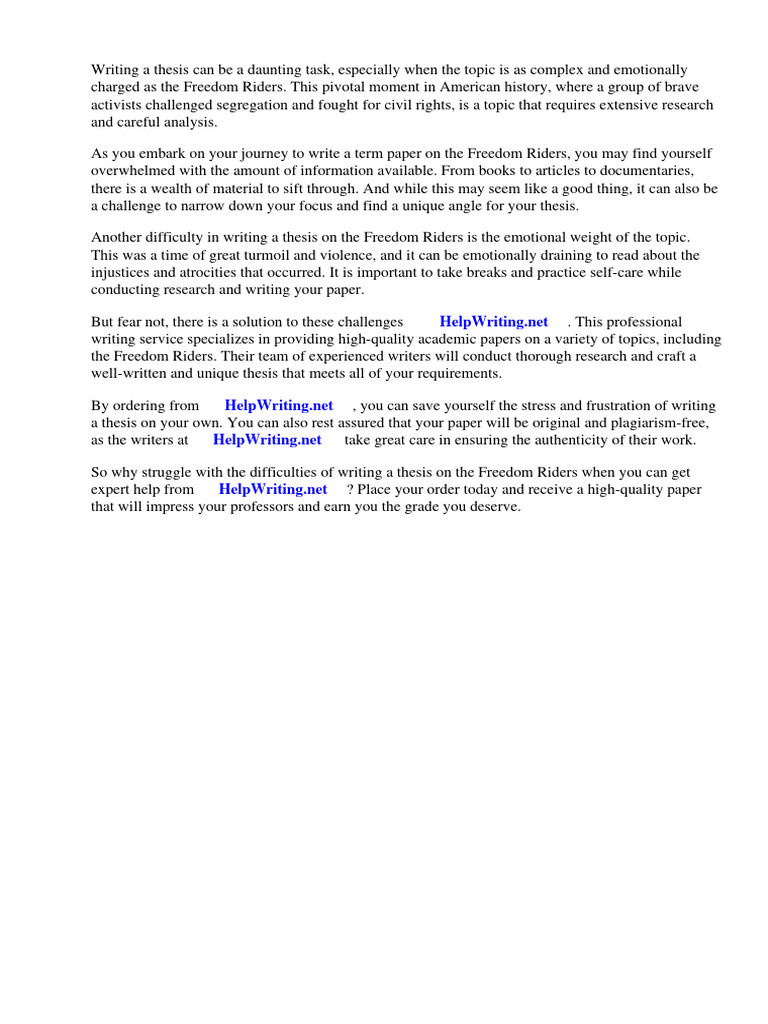 Freedom Riders Term Paper | PDF | Jim Crow Laws | Racial Segregation In ...