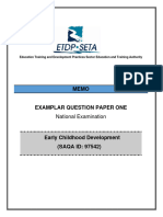 ECD Memo Examplar Question Paper One 2019 2020