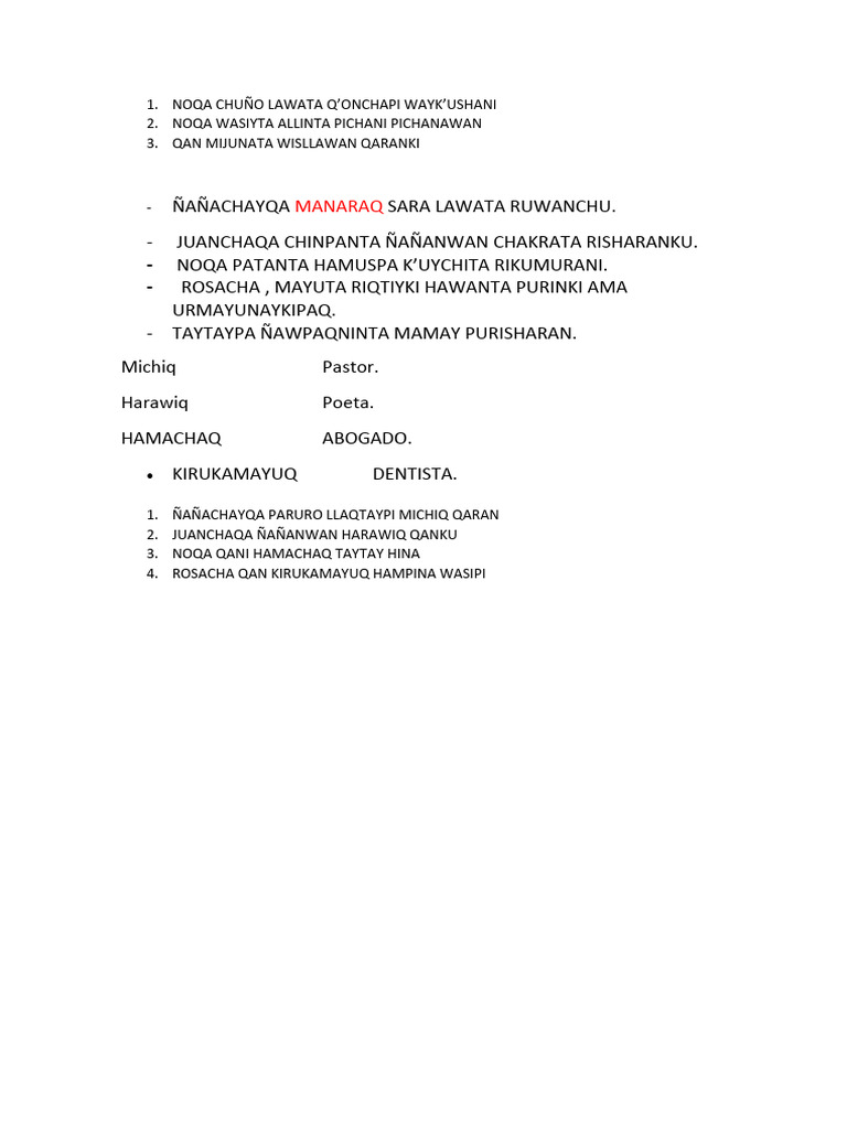 Noqa Chuño Lawata Q | PDF