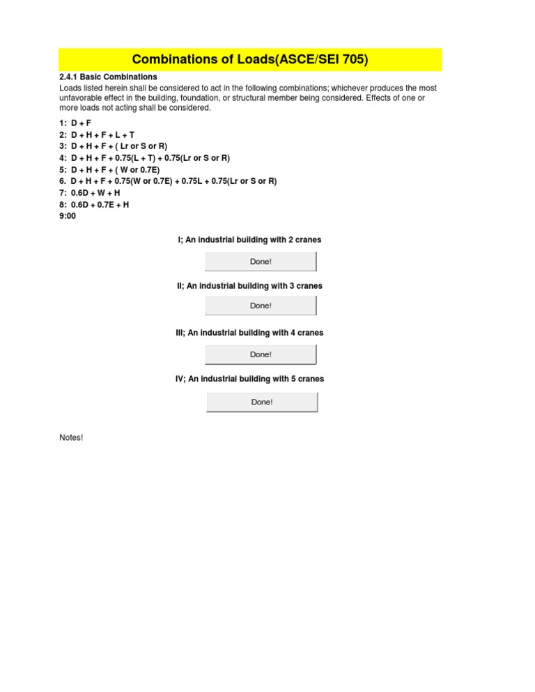 Load Combinations for Industrial Buildings | PDF