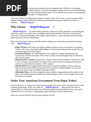 American Government Term Paper
