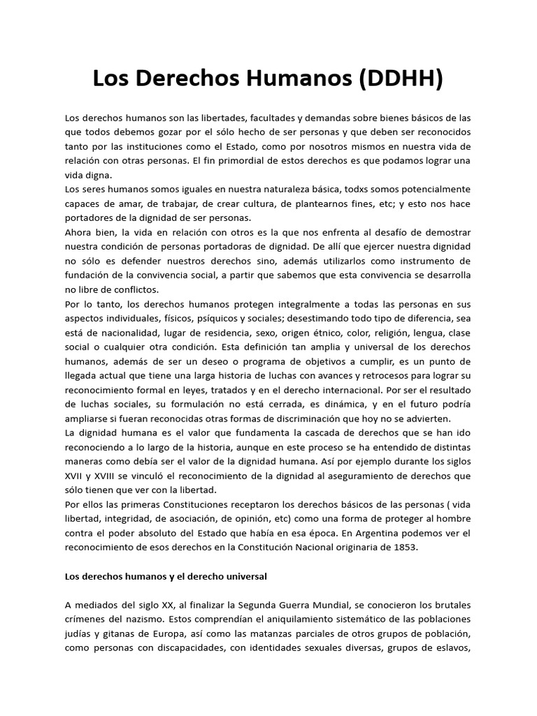 Historia y Estructura de los DDHH | PDF | Derechos humanos | Derechos