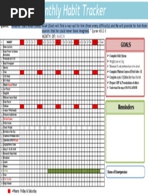 Monthly-Habit-Tracker March
