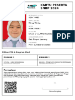 Kartu Peserta SNBP 2024: 424470980 Wirna Winita 0066356283 Sman 1 Talang Padang Kab. Empat Lawang Prov. Sumatera Selatan