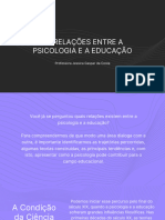 A Condição Da Ciência Psicológica Como Fundamento Da Educação