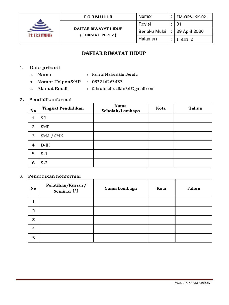 Format PP-1.2 - 5 | PDF