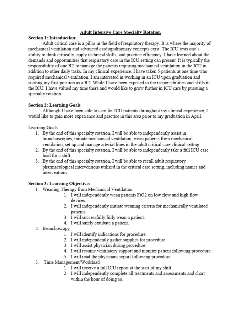 Specialty Rotation Adult Icu | PDF | Intensive Care Medicine ...