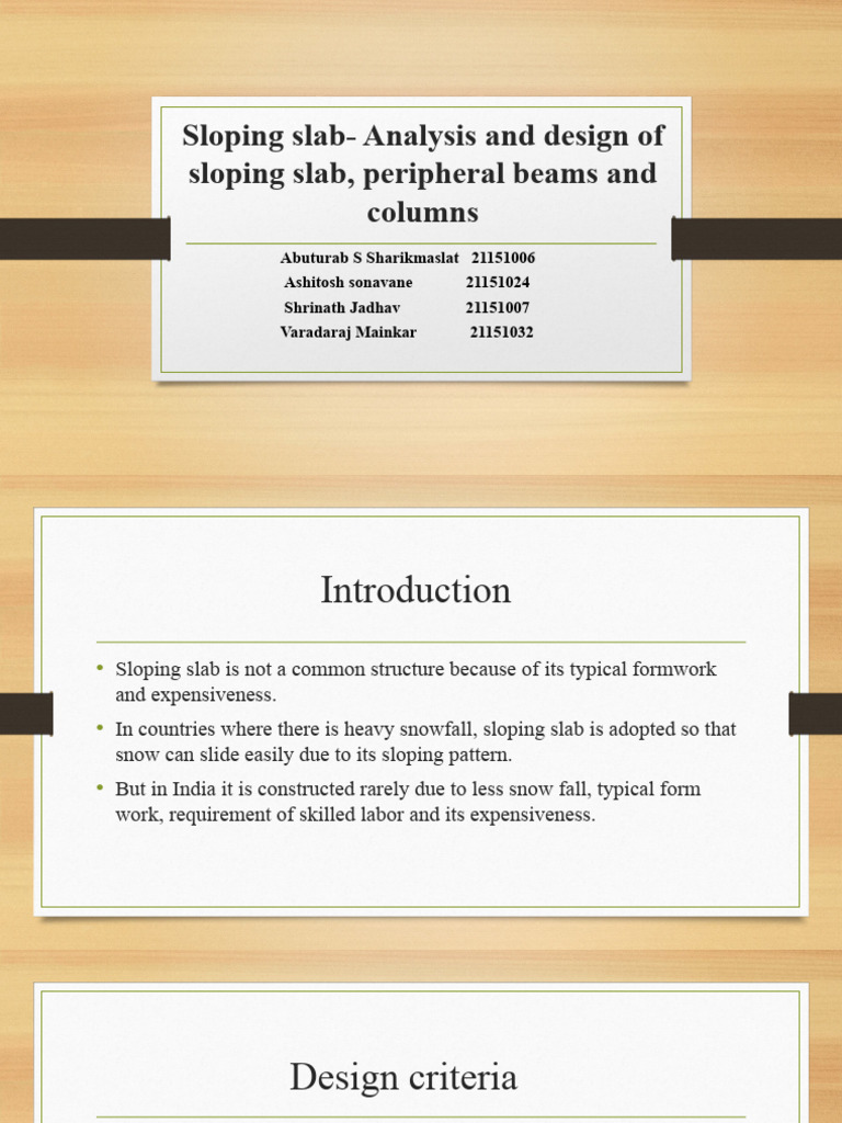 Sloping Slab and Beam Design Guide | PDF