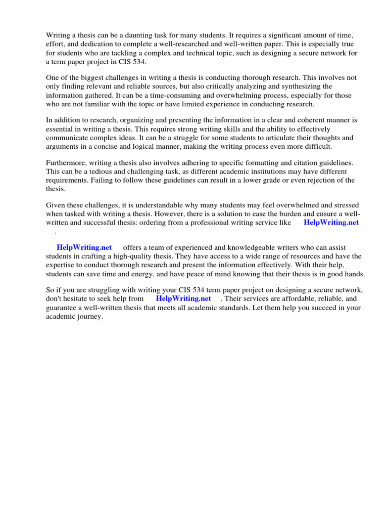 Cis 534 Term Paper Project Designing A Secure Network | PDF | Internet ...