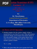 Uni-Junction Transistor (UJT), Lecture - 3, TDC Part - I, Paper - I, (Group - B), Chapter - 8, by - Dr. Niraj Kumar