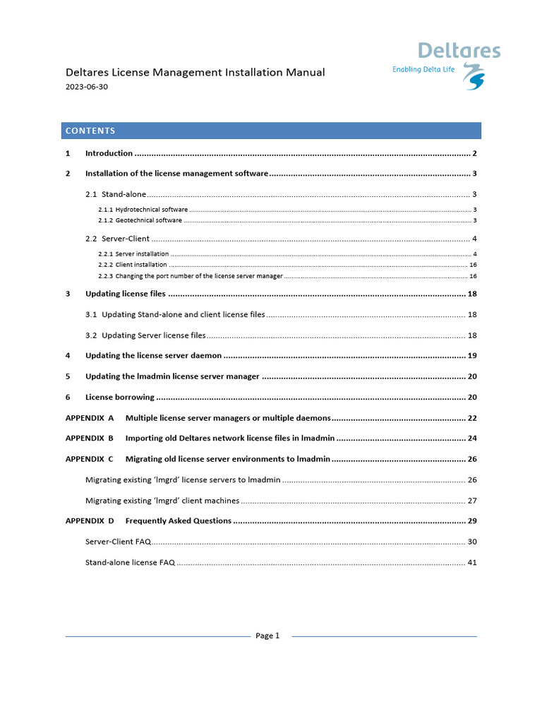 Deltares License Management Guide | PDF | Installation (Computer ...