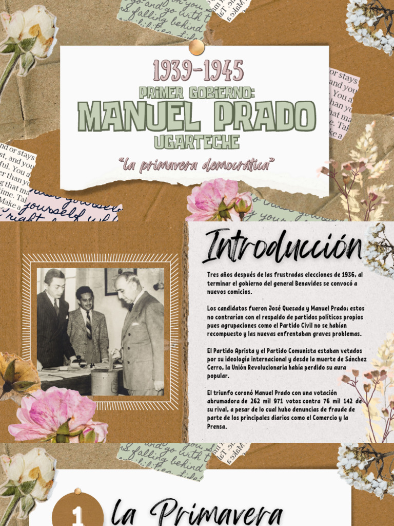 Presentacion 1er Gobierno Manuel Prado Ugarteche PDF Perú