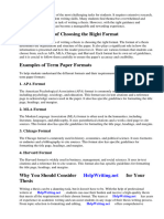 Examples of Term Paper Formats