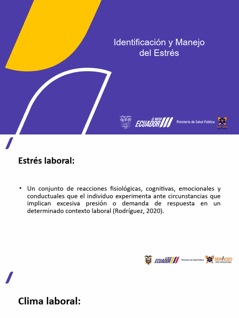 Manejo del Estrés Laboral y Psicosocial | PDF | Estrés (biología) | Las ...
