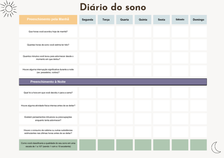 Diário Do Sono Pdf