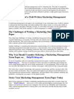 Term Paper of Marketing Management