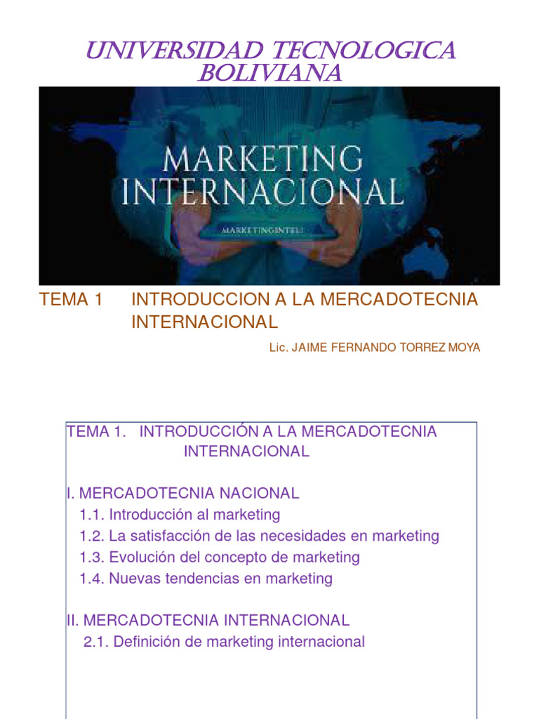 Tema 1 Introduccion Al Marketing Internacional | PDF | Marketing ...