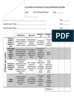 Rúbrica para Coevaluar El Portafolio - Matemáticas Aplicadas