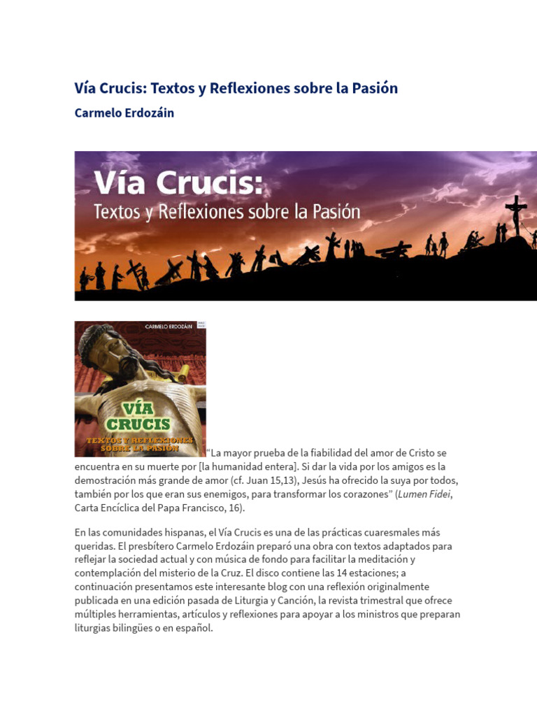 Vía Crucis Pdf Estaciones De La Cruz Jesús