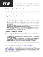 What Is A Term Paper Format