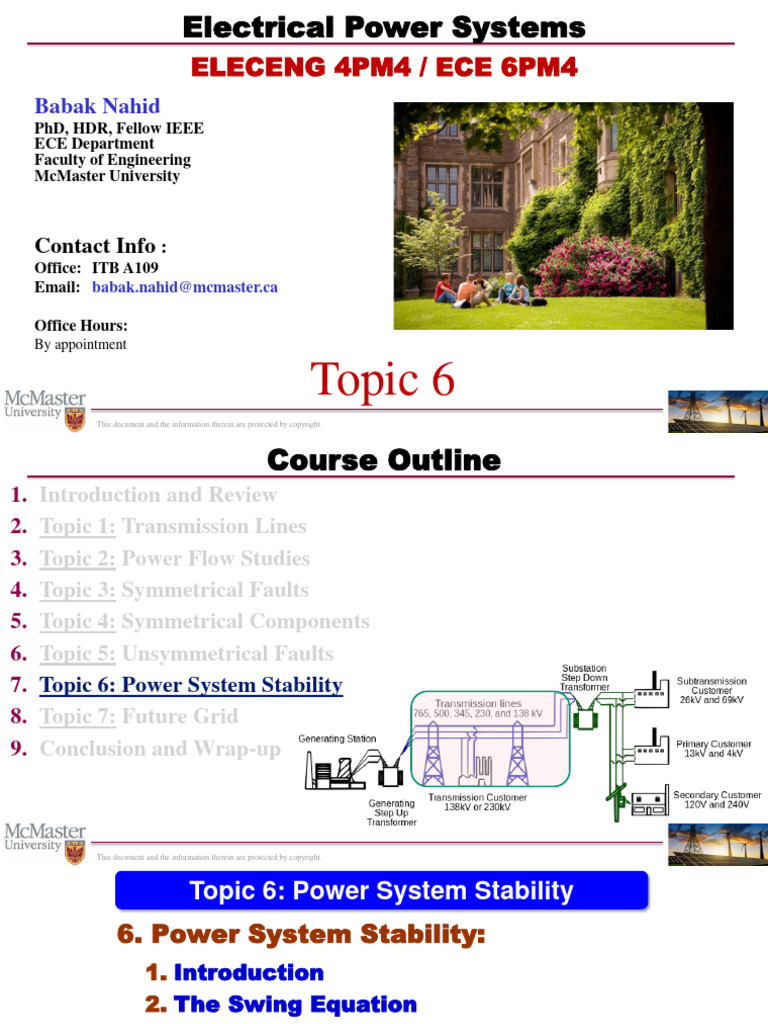 060 - EE4PM4 - Topic - 6 - Power System Stability - 2023 | PDF | Steady ...