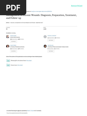 Management of Chronic Wounds Diagnosis Preparation