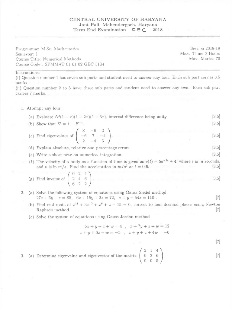 M sc mathematics pdf