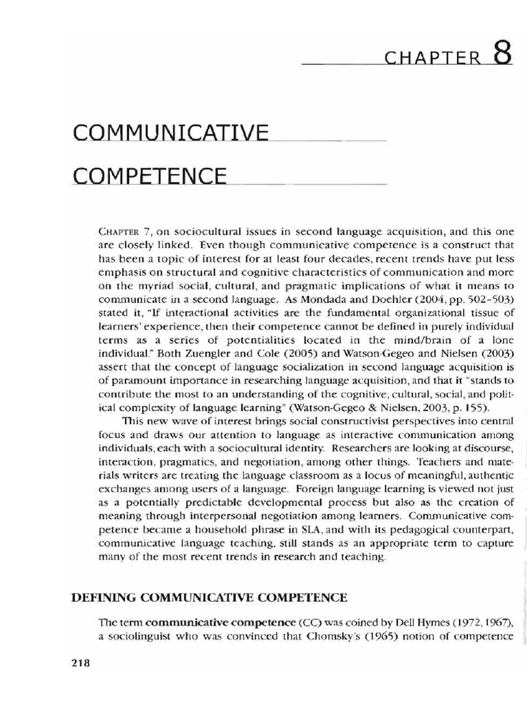 Understanding Communicative Competence | PDF | Nonverbal Communication ...