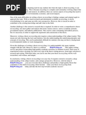 Term Paper About Recycling