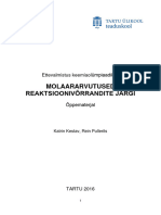 Molaararvutused Reaktsioonivõrrandite Järgi - Teooria - 2016 - 2017