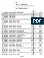 Rezultate Inițiale: Clasa A IX-a, Secțiunea A