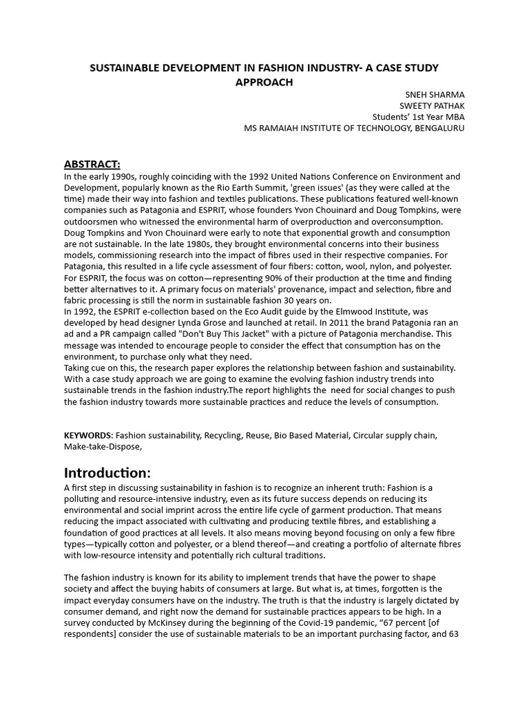 Sustainable Fashion: Greenality Case Study | PDF | Sustainability | Fashion
