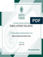 Certificado de Aprobacin Induccin Institucional Santo Toms