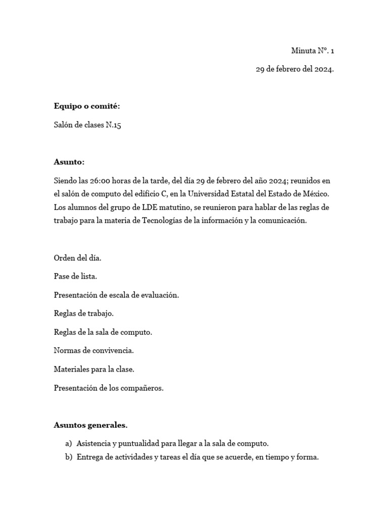 Minuta Ejemplo