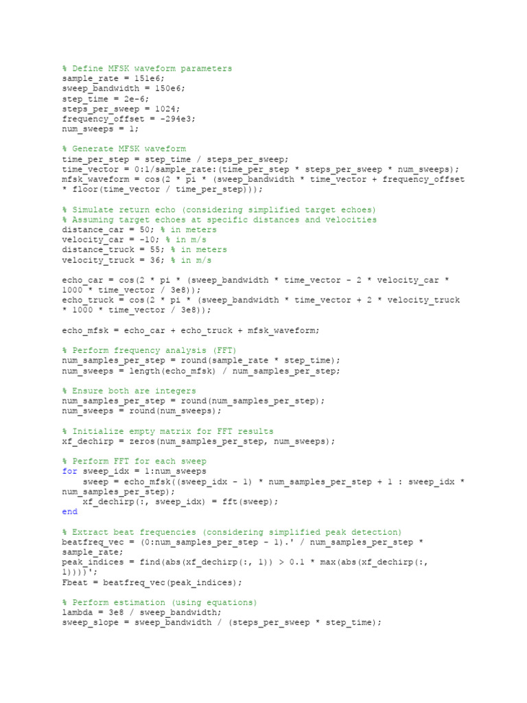 Define mfsk waveform parameters pdf sampling signal processing