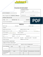 Johnny Q - Employment Application Form