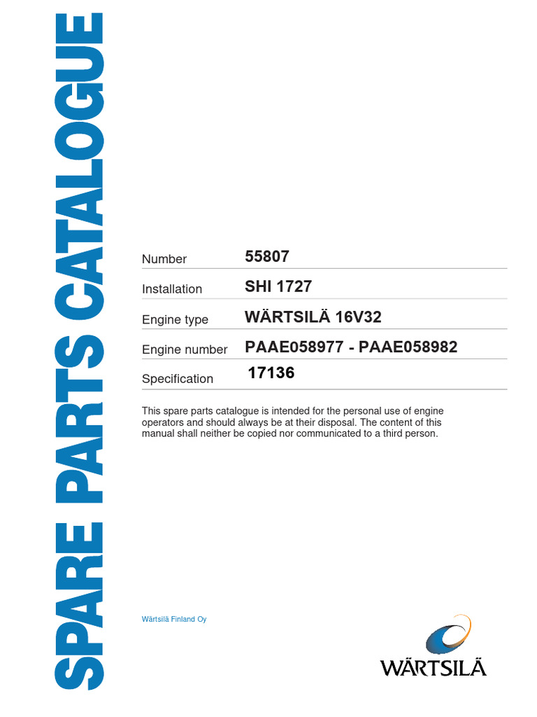 Engine Spares Manual | PDF | Pump | Engine Technology