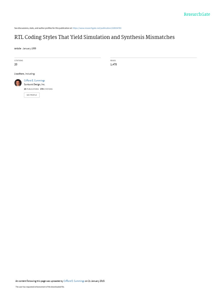 RTL Coding Styles That Yield Simulation and Synthe | PDF | Logic ...