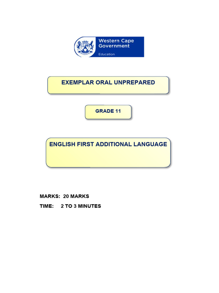 Grade 11 Unprepared Speech Guide | PDF | Speech | Body Language