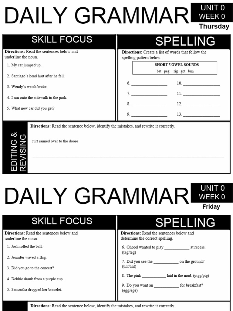 Daily grammar unit 0 pdf grammar language families