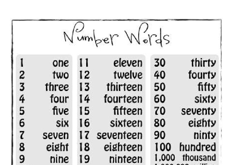 Numbers | PDF