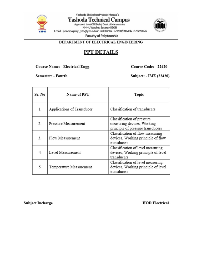 Electrical Engineering PPT Topics | PDF