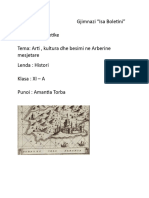 Gjimnazi "Isa Boletini" Veprimtari Praktike Tema: Arti, Kultura Dhe Besimi Ne Arberine Mesjetare Lenda: Histori Klasa: XI - A Punoi: Amantia Torba