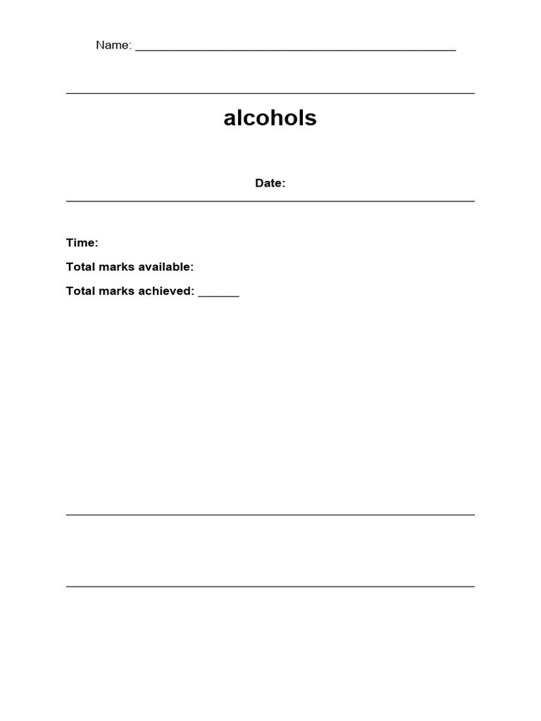 Alcohols Pdf Ethanol Fermentation