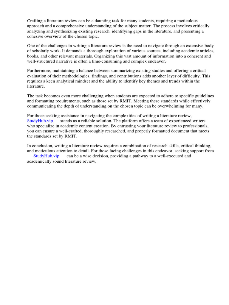 How To Write Literature Review Rmit PDF Literature Review Life