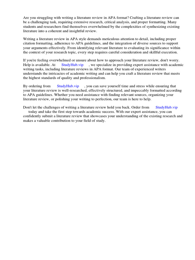 Literature Review Examples Apa | PDF | Apa Style | Attachment Theory