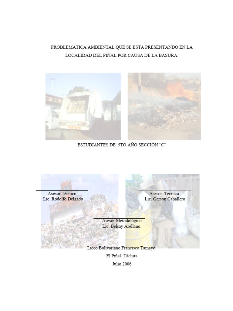 Basura y coladeras en El Piñal | PDF | Residuos | Vertedero