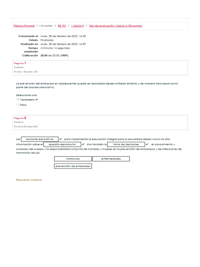 Test de evaluacion modulo 3 pdf violaci n adolescencia