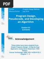 20180728113008D1526 - Session 01 Program Design, Pseudocode, and Developing An Algorithm L