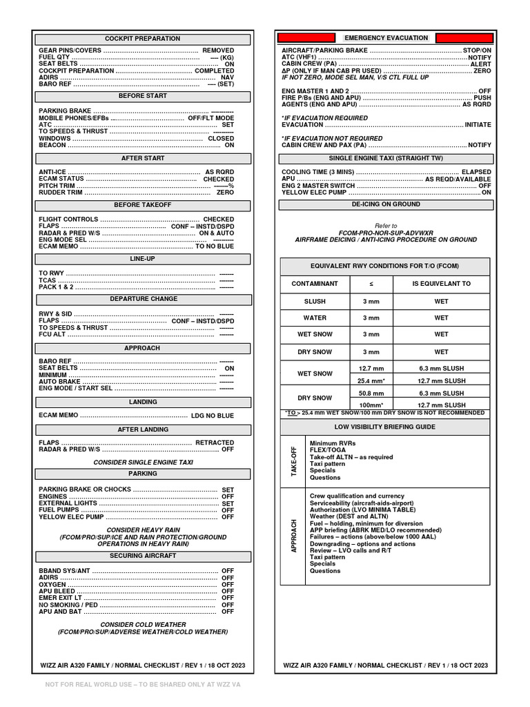 Wizzair checklist 2 1 download free pdf aeronautics aviation safety